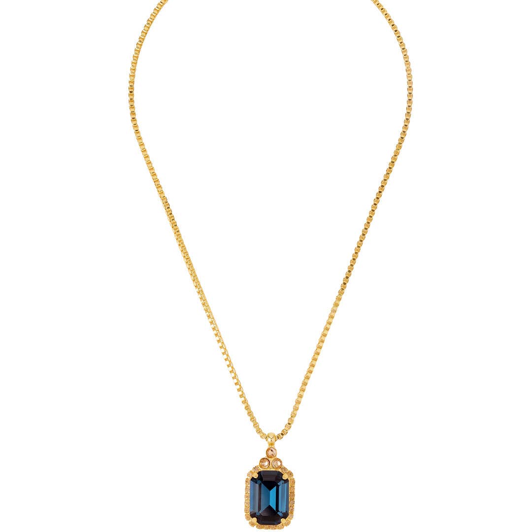 [Sorrelli] Brynn Embellished Pendant Necklace - Blue - The Pink Pineapple 850
