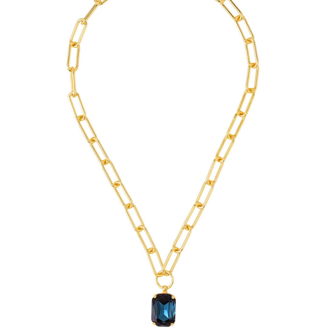 [Sorrelli] Brynn Paperclip Pendant Necklace - Blue - The Pink Pineapple 850