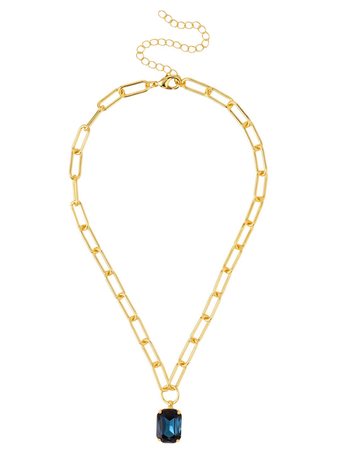 [Sorrelli] Brynn Paperclip Pendant Necklace - Blue - The Pink Pineapple 850