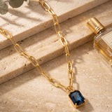[Sorrelli] Brynn Paperclip Pendant Necklace - Blue - The Pink Pineapple 850