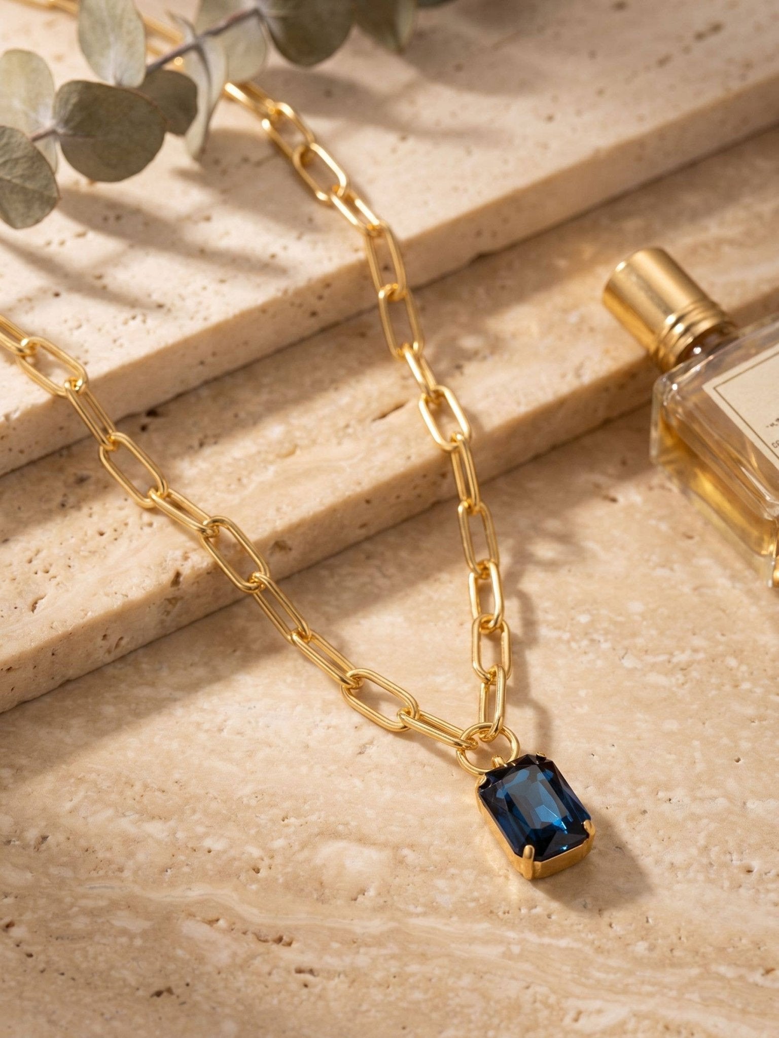 [Sorrelli] Brynn Paperclip Pendant Necklace - Blue - The Pink Pineapple 850