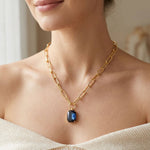 [Sorrelli] Brynn Paperclip Pendant Necklace - Blue - The Pink Pineapple 850
