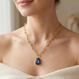 [Sorrelli] Brynn Paperclip Pendant Necklace - Blue - The Pink Pineapple 850