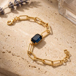 [Sorrelli] Brynn Paperclip Tennis Bracelet - Montana Blue - The Pink Pineapple 850