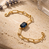 [Sorrelli] Brynn Paperclip Tennis Bracelet - Montana Blue - The Pink Pineapple 850