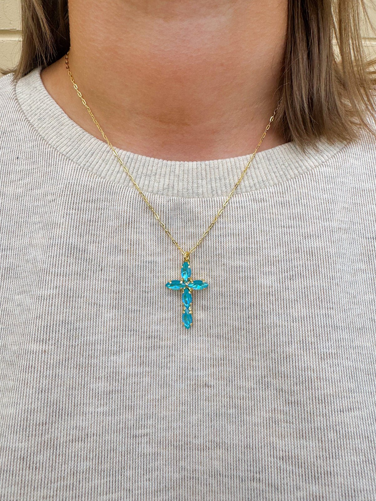 [Sorrelli] Clarissa Cross Pendant Necklace - The Pink Pineapple 850