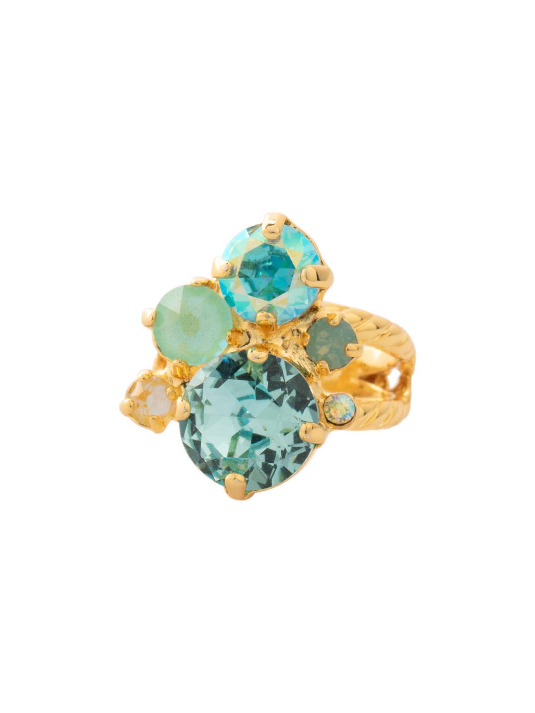[Sorrelli] Crystal Assorted Rounds Stacked Ring - The Pink Pineapple 850