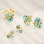 [Sorrelli] Crystal Assorted Rounds Stacked Ring - The Pink Pineapple 850