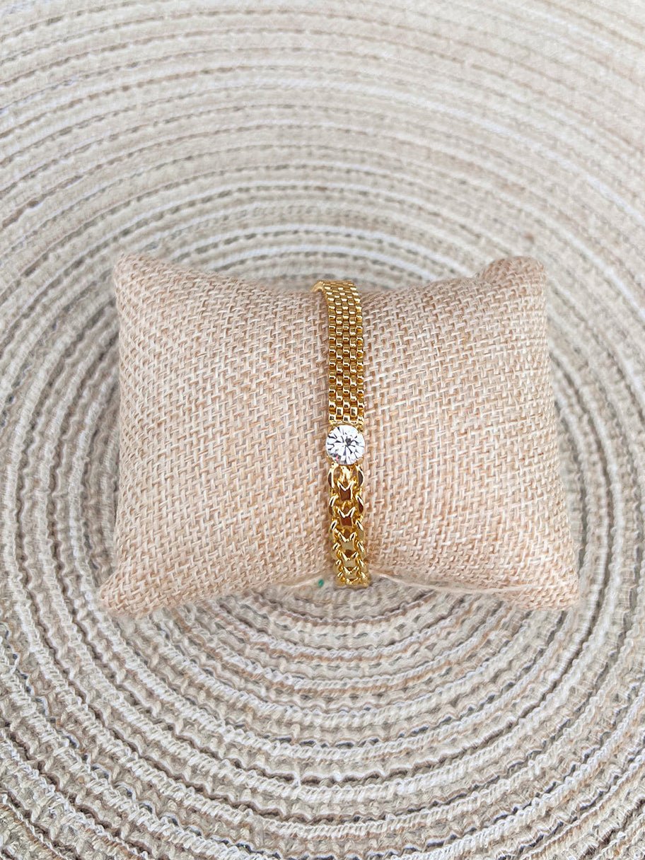 [Sorrelli] Crystal Mesh Chain Tennis Bracelet - The Pink Pineapple 850