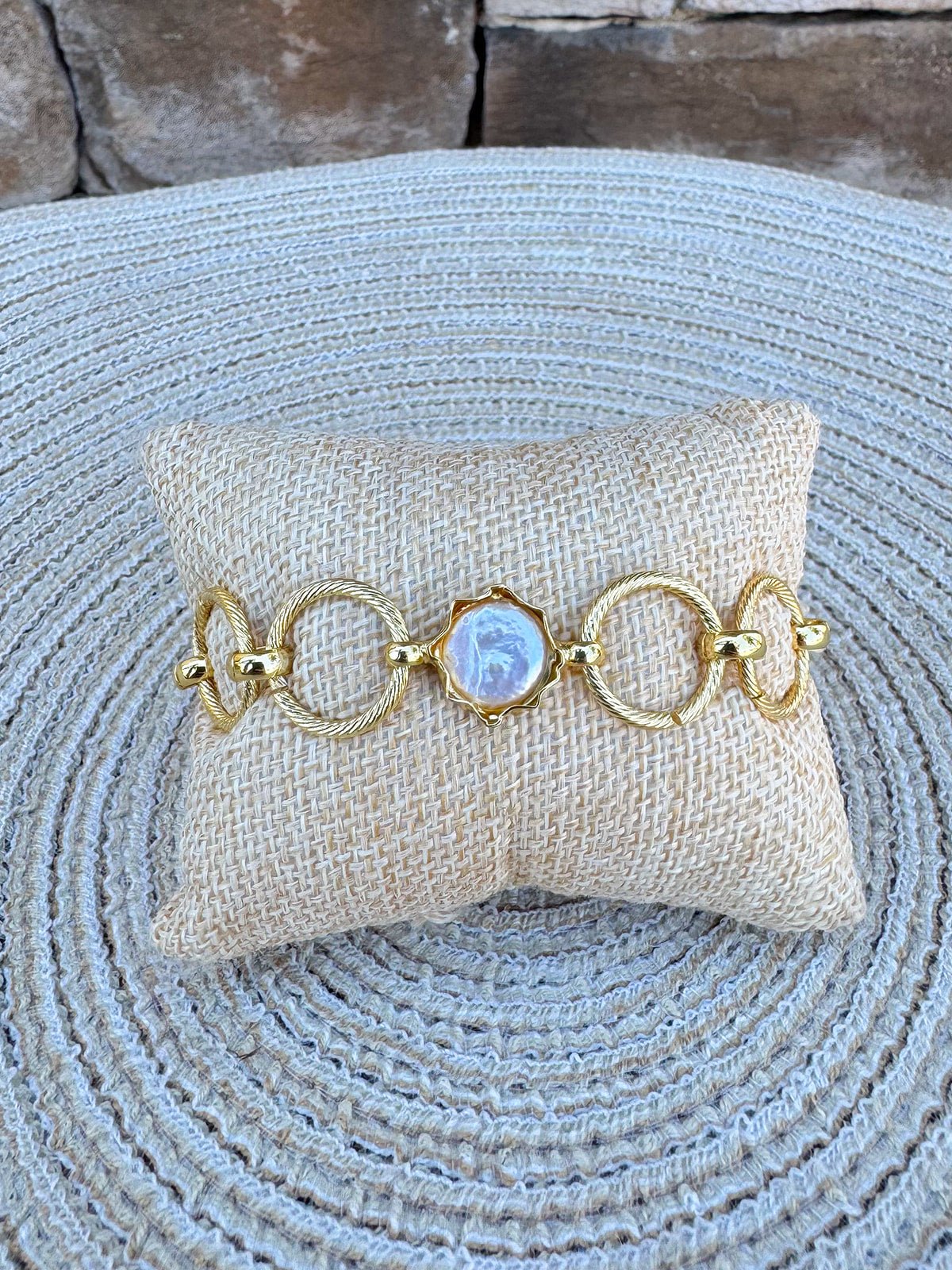 [Sorrelli] Guinevere Pearl Tennis Bracelet - The Pink Pineapple 850