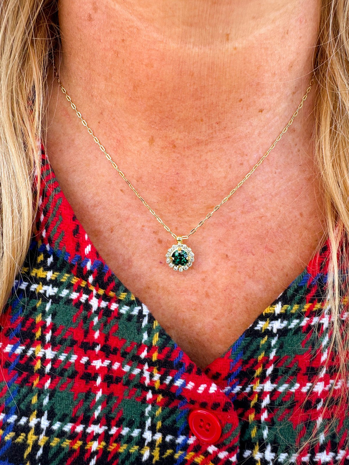 [Sorrelli] Haute Halo Pendant Necklace Emerald - The Pink Pineapple 850