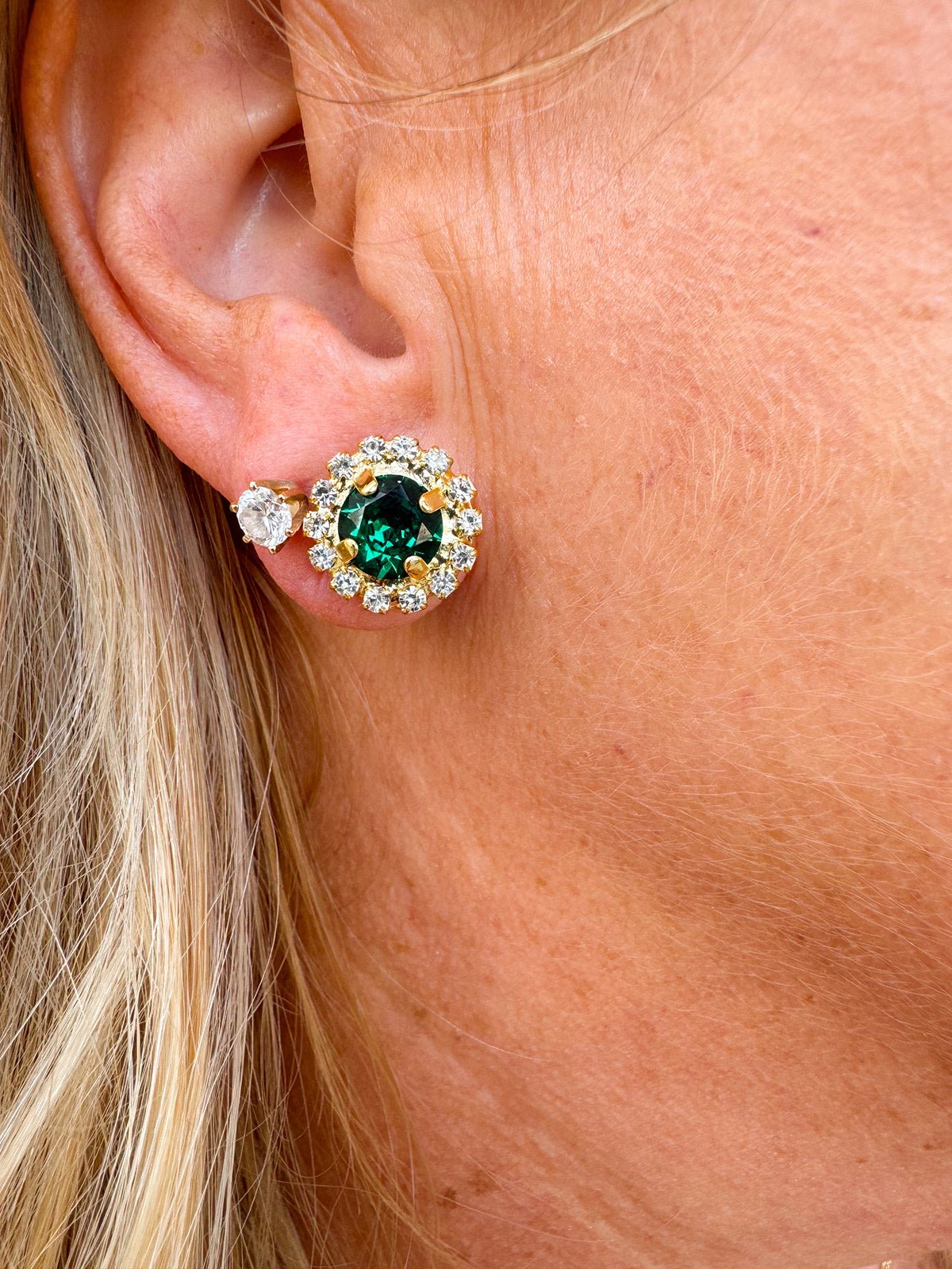 [Sorrelli] Haute Halo Stud Earring Emerald - The Pink Pineapple 850