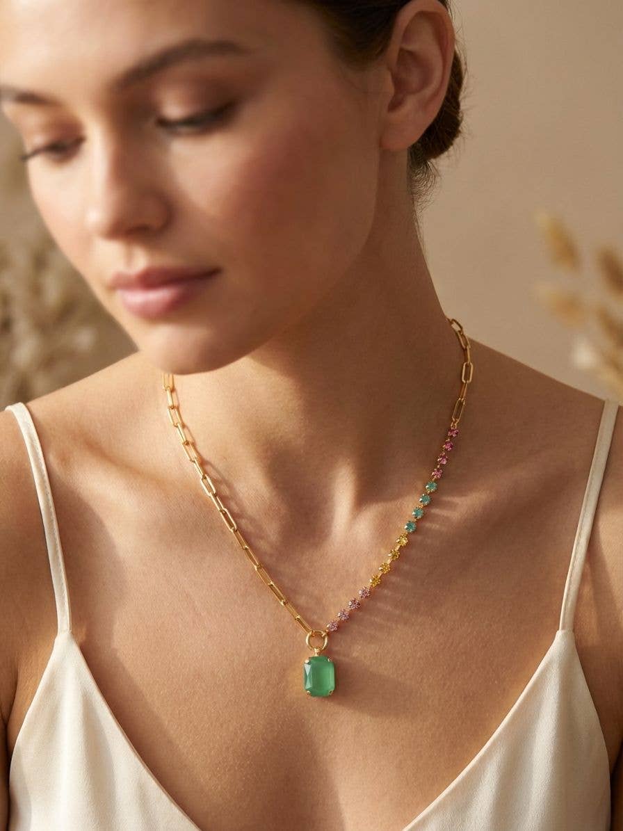 [Sorrelli] Iris Asymmetrical Pendant Necklace - The Pink Pineapple 850