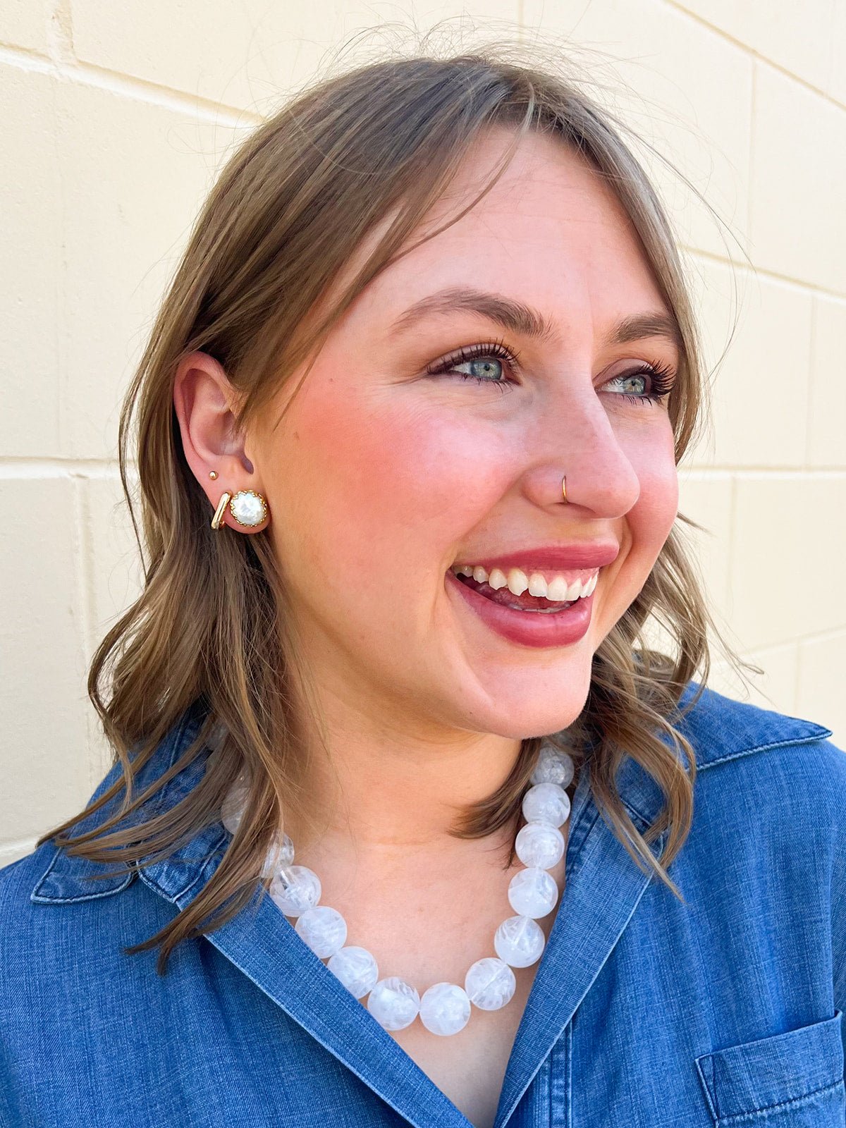 [Sorrelli] Isabella Stud Earrings – Polished Pearl - The Pink Pineapple 850