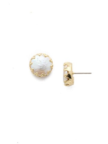 Sorrelli Isabella Stud Earrings - Polished Pearl - The Pink Pineapple 850
