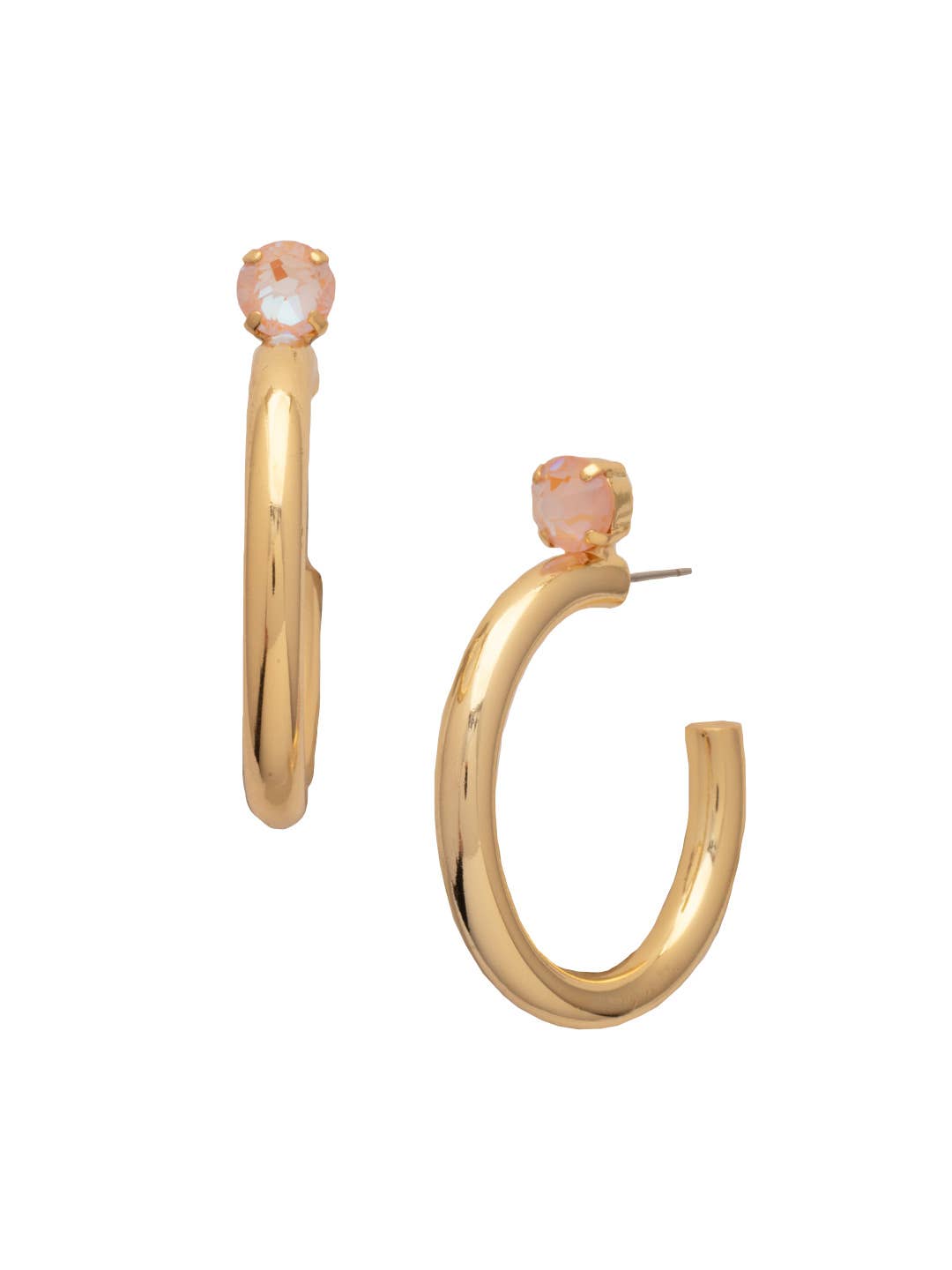 [Sorrelli] Keeley Emerald Cut Hoop Earrings – Orange - The Pink Pineapple 850