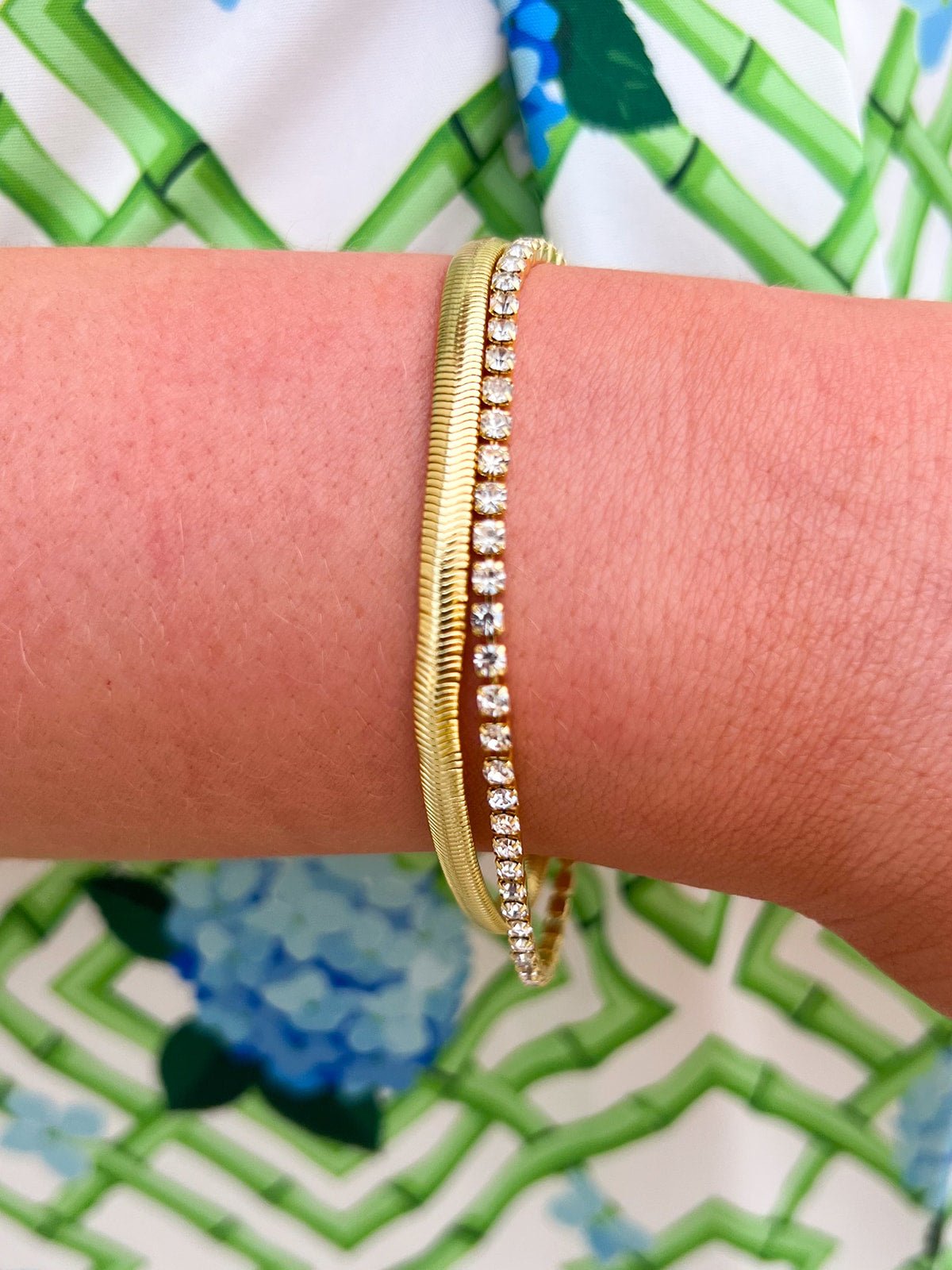 [Sorrelli] Mini Crystal Snake Chain Tennis Bracelet - The Pink Pineapple 850
