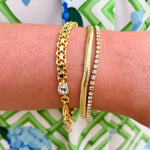 [Sorrelli] Mini Crystal Snake Chain Tennis Bracelet - The Pink Pineapple 850