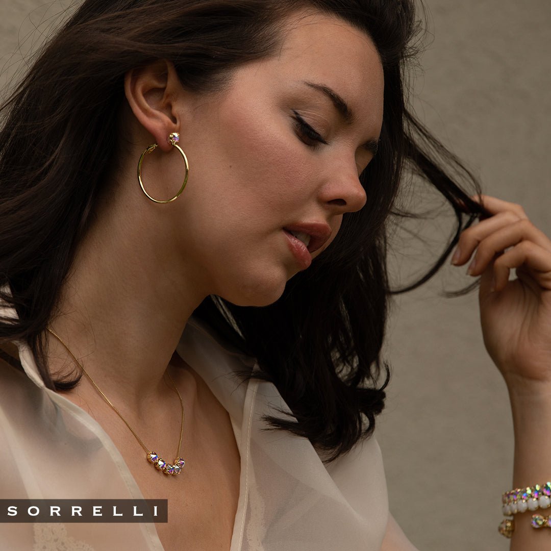 [Sorrelli] Mini Serafina Hoop Earrings in Aurora Borealis - The Pink Pineapple 850