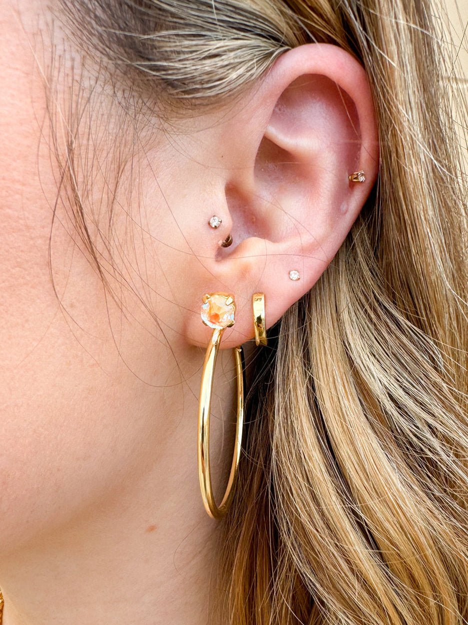 Sorrelli Mini Serafina Hoop Earrings - Light Topaz Delite - The Pink Pineapple 850