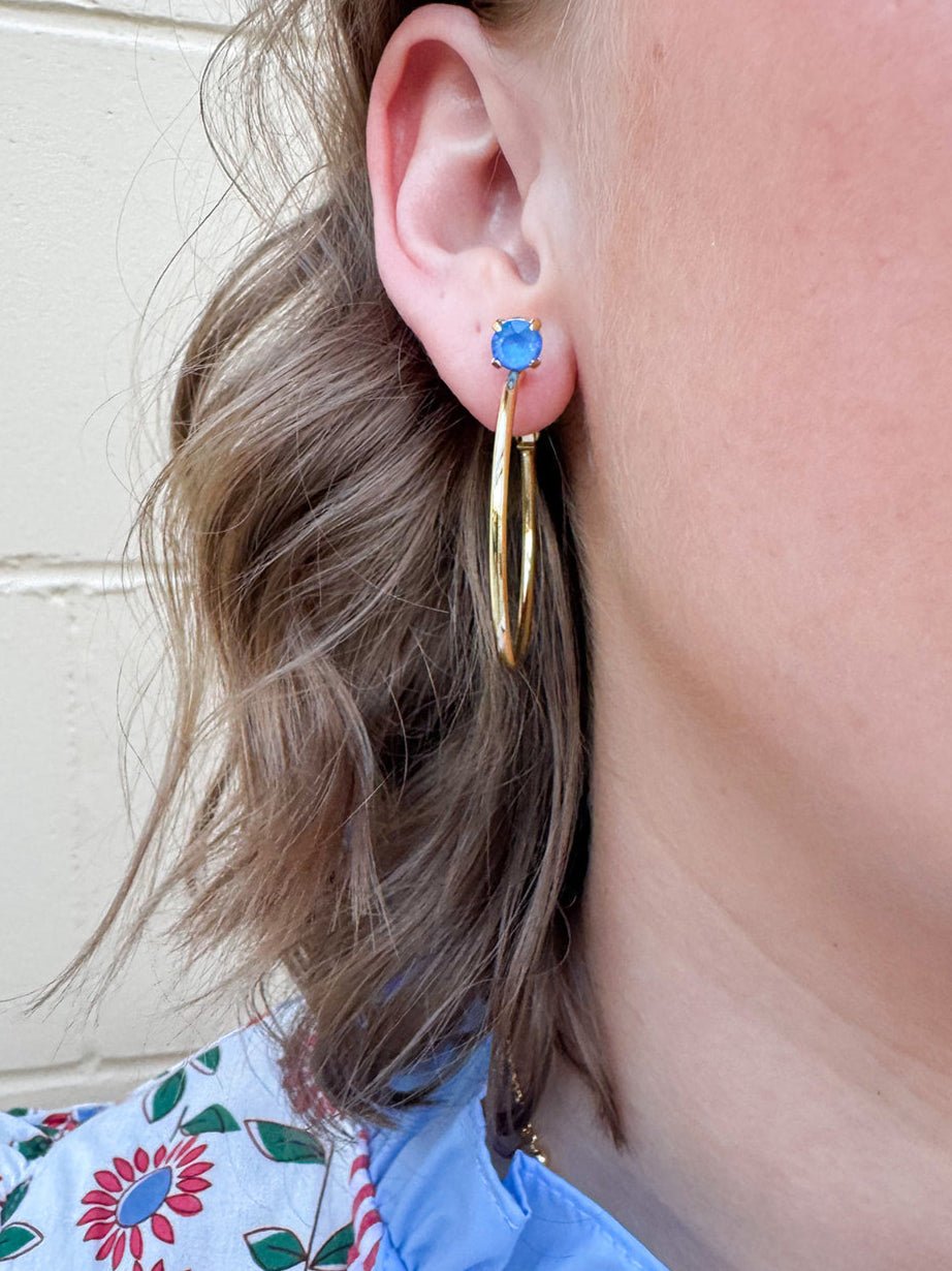 [Sorrelli] Mini Serfafina Hoop Earrings in Ocean Delite - The Pink Pineapple 850