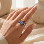 [Sorrelli] Moxie Stacked Ring - Blue Multicolor - The Pink Pineapple 850