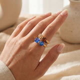 [Sorrelli] Moxie Stacked Ring - Blue Multicolor - The Pink Pineapple 850