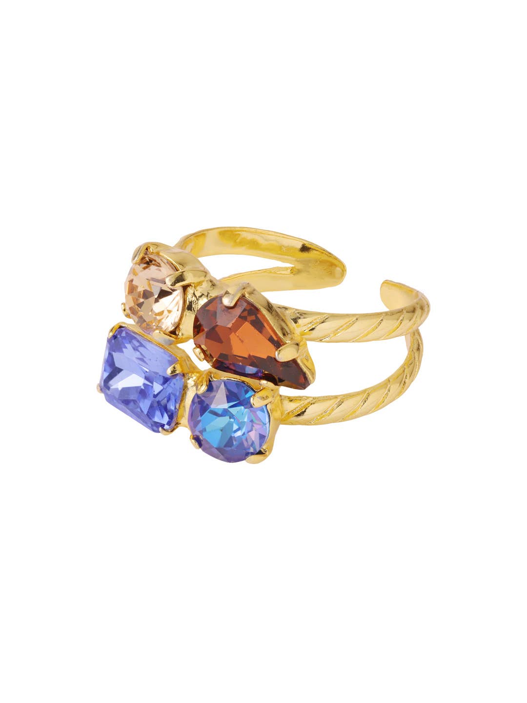 [Sorrelli] Moxie Stacked Ring - Blue Multicolor - The Pink Pineapple 850