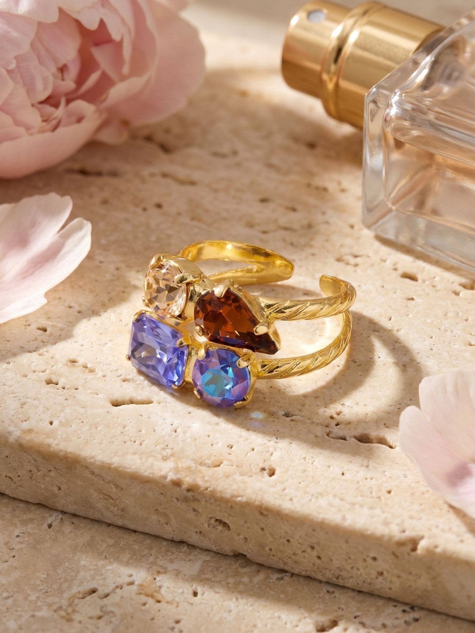 [Sorrelli] Moxie Stacked Ring - Blue Multicolor - The Pink Pineapple 850