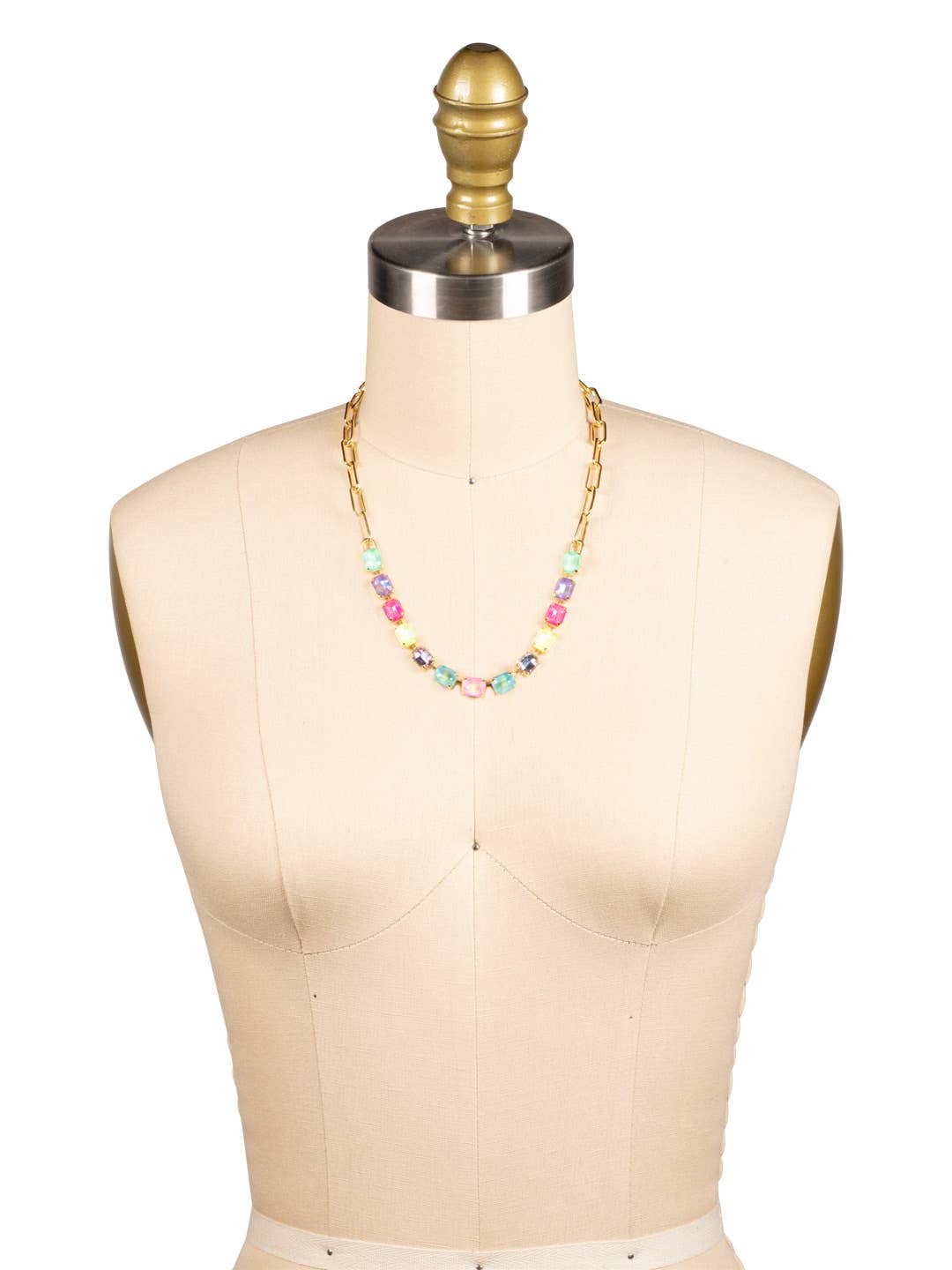[Sorrelli] Octavia Paperclip Tennis Necklace – Vibrant - The Pink Pineapple 850