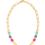 [Sorrelli] Octavia Paperclip Tennis Necklace – Vibrant - The Pink Pineapple 850