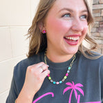 [Sorrelli] Octavia Paperclip Tennis Necklace – Vibrant - The Pink Pineapple 850
