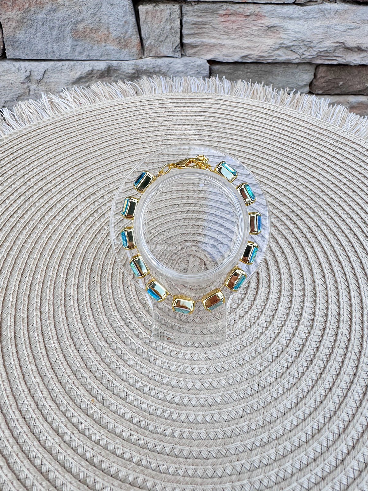 [Sorrelli] Octavia Tennis Bracelet Aqua Aurora Borealis - The Pink Pineapple 850