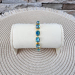[Sorrelli] Octavia Tennis Bracelet Aqua Aurora Borealis - The Pink Pineapple 850