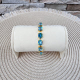 [Sorrelli] Octavia Tennis Bracelet Aqua Aurora Borealis - The Pink Pineapple 850