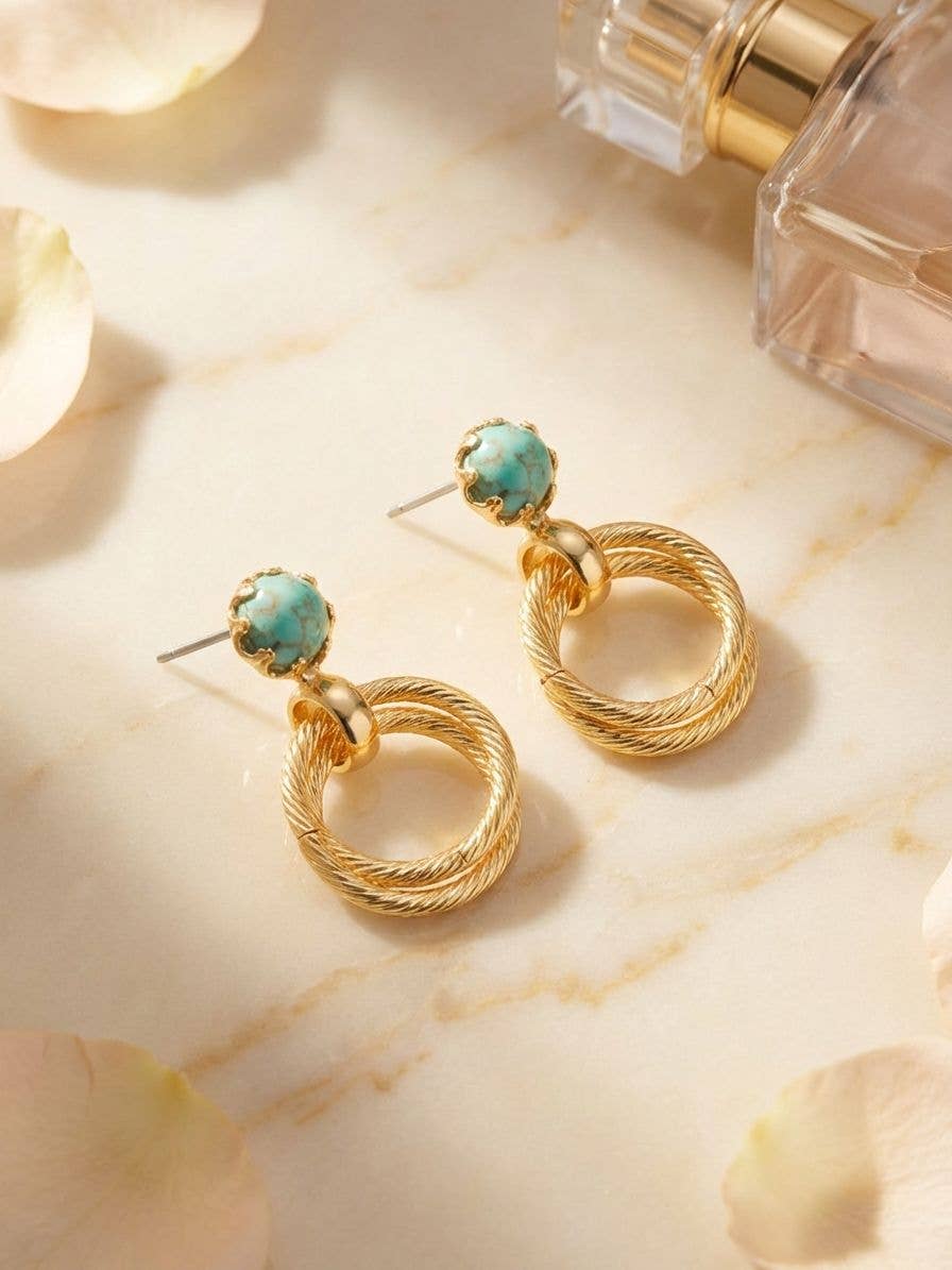 [Sorrelli] Odessa Dangle Earrings – Turquoise - The Pink Pineapple 850