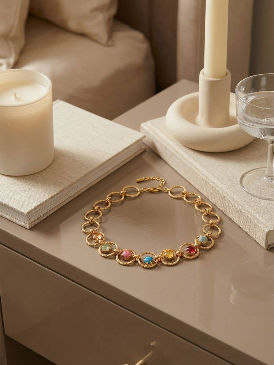 [Sorrelli] Odessa Tennis Necklace – Vibrant - The Pink Pineapple 850