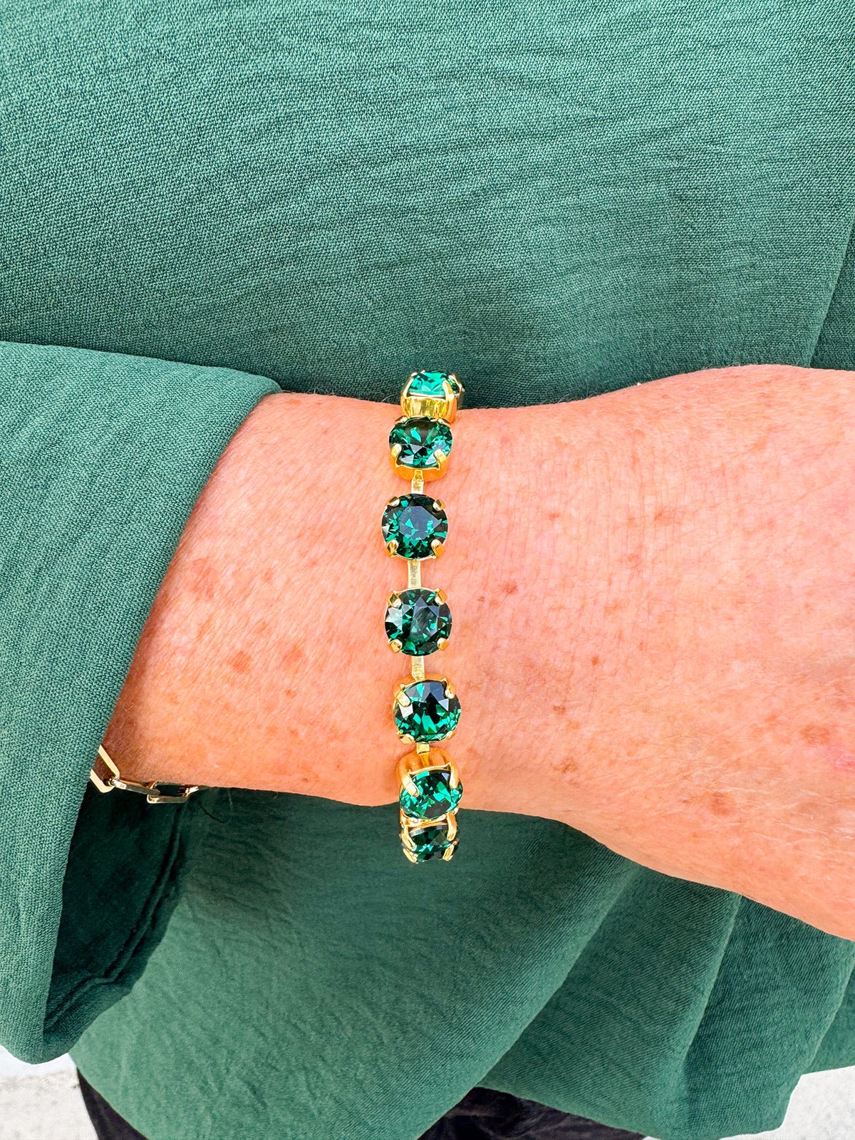 [Sorrelli] Sienna Tennis Bracelet Emerald - The Pink Pineapple 850