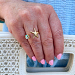 [Sorrelli] Starfish Open Band Ring in Aqua - The Pink Pineapple 850