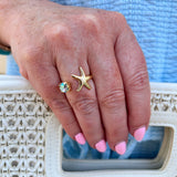[Sorrelli] Starfish Open Band Ring in Aqua - The Pink Pineapple 850
