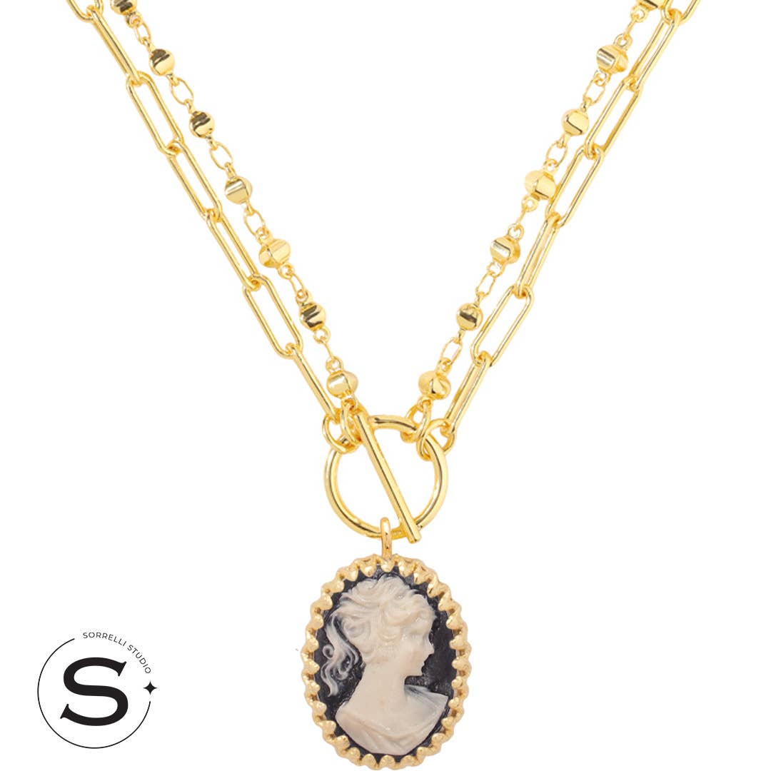 [Sorrelli] Studio Cameo Pendant Necklace - The Pink Pineapple 850