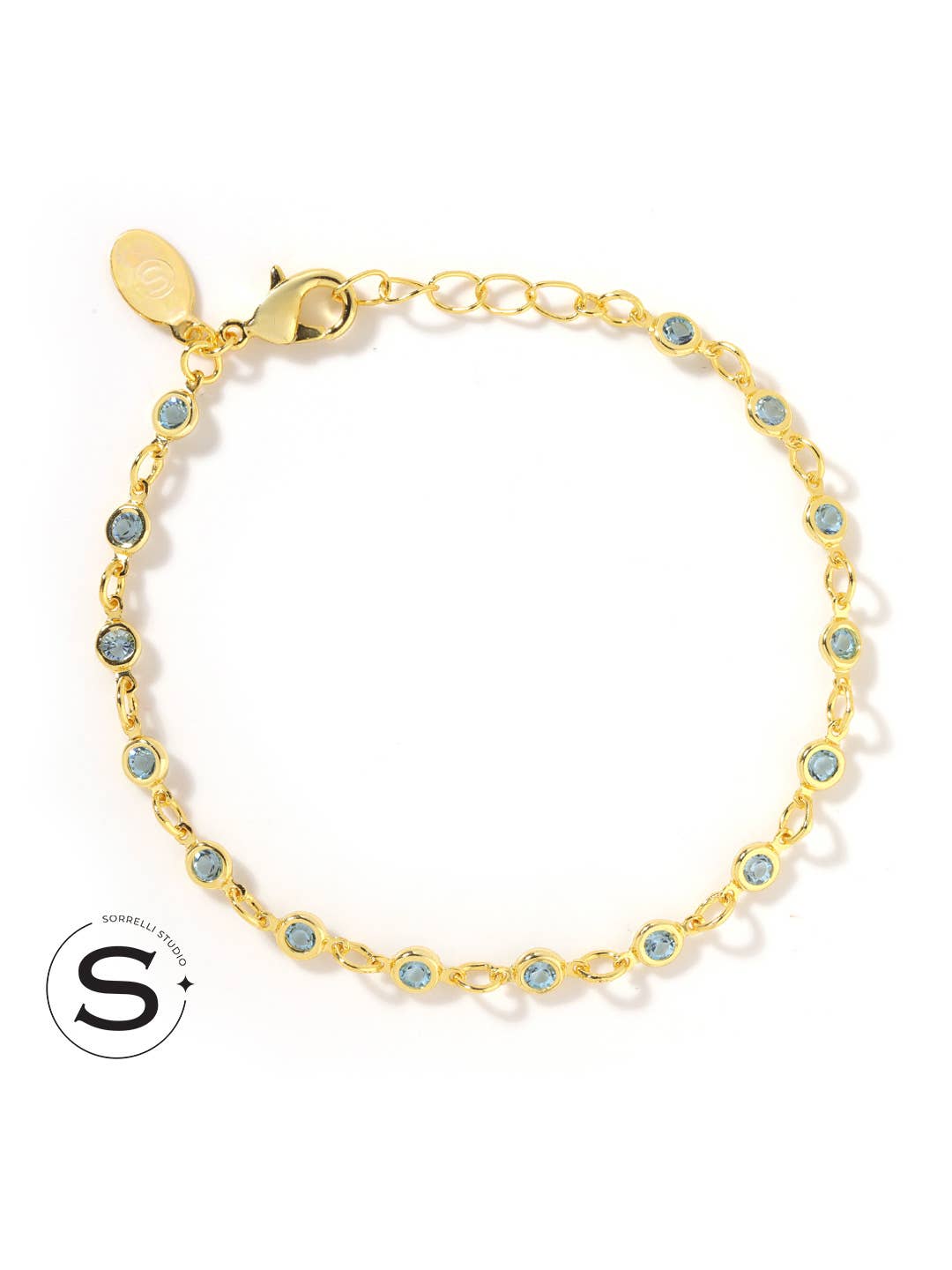 [Sorrelli] Studio Channel Crystal Tennis Bracelet - Aquamarine - The Pink Pineapple 850