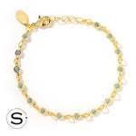 [Sorrelli] Studio Channel Crystal Tennis Bracelet - Aquamarine - The Pink Pineapple 850