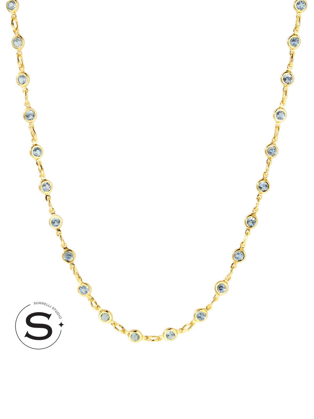 [Sorrelli] Studio Channel Crystal Tennis Necklace - Blue - The Pink Pineapple 850
