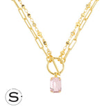 [Sorrelli] Studio Emerald-Cut Pendant Necklace - Soft Blush - The Pink Pineapple 850