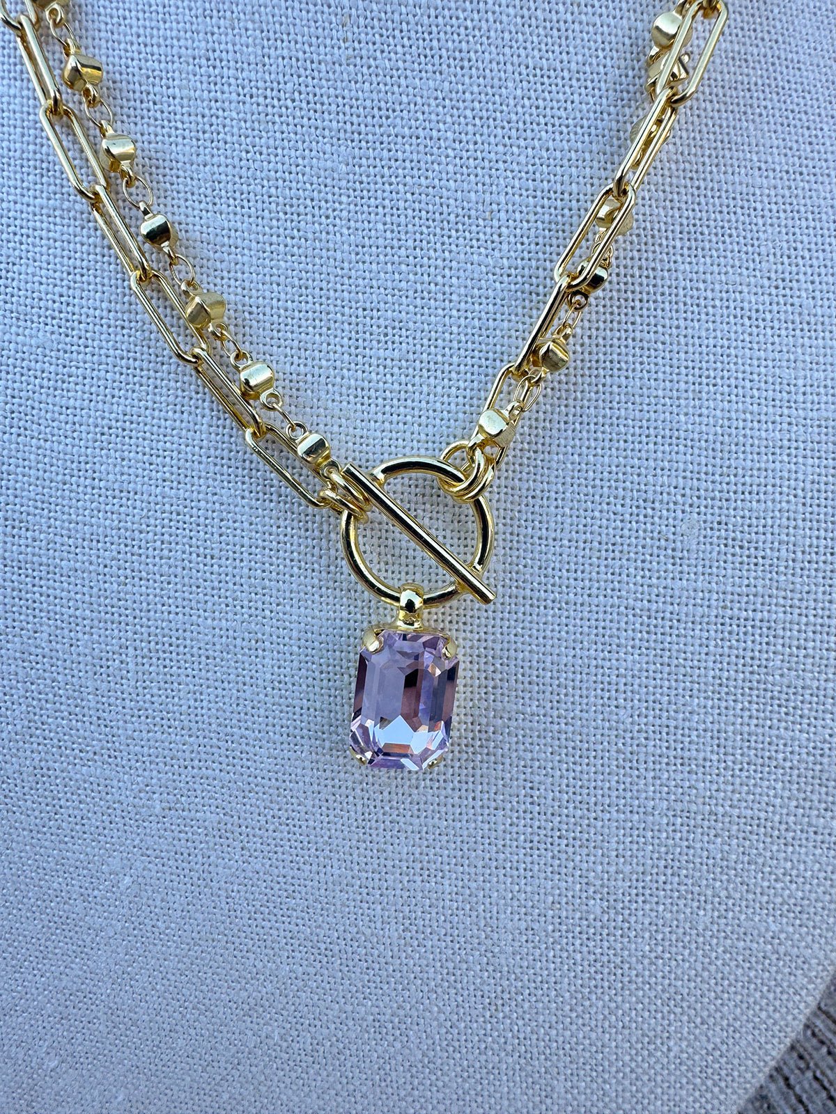 [Sorrelli] Studio Emerald-Cut Pendant Necklace - Soft Blush - The Pink Pineapple 850