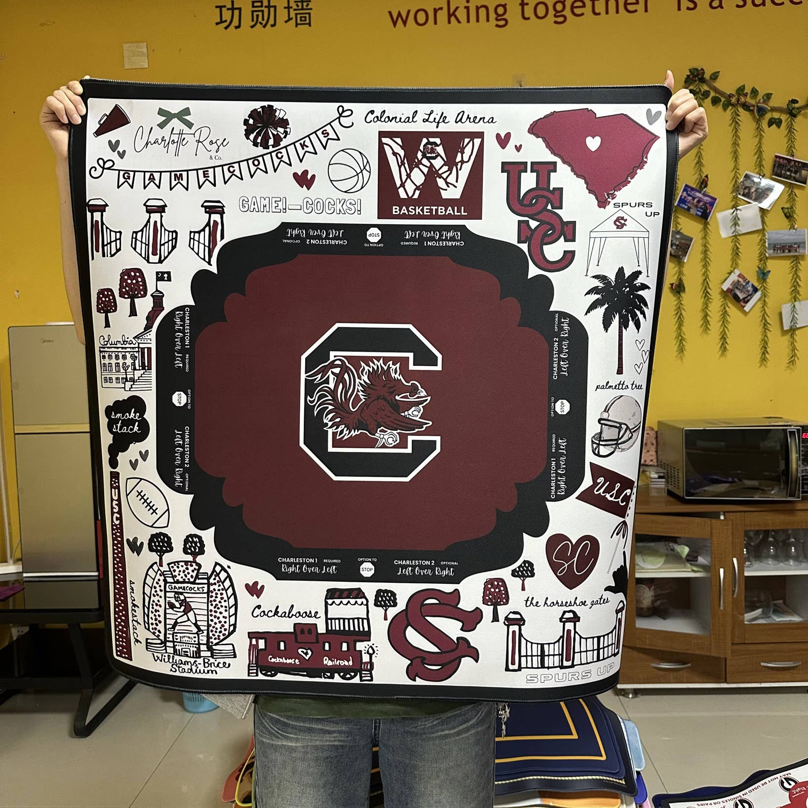 South Carolina Gamecocks Mahjong Mat - The Pink Pineapple 850