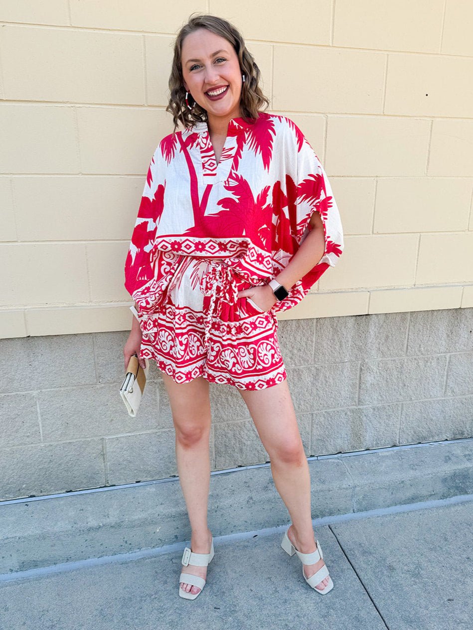 Sparklers & Spritzers Braided Belt Shorts - The Pink Pineapple 850