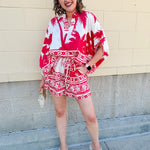 Sparklers & Spritzers Braided Belt Shorts - The Pink Pineapple 850