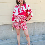 Sparklers & Spritzers Braided Belt Shorts - The Pink Pineapple 850